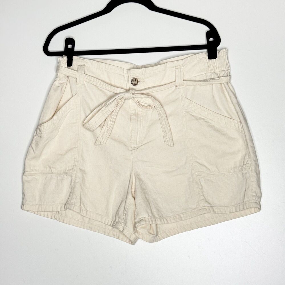Old Navy High-Waisted Belted Workwear Cotton Twill Shorts Women's Size Large